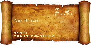 Pap Arion névjegykártya